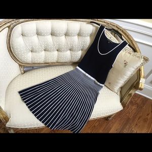 Banana Republic Stripe knit-fit -and-flare dress size S